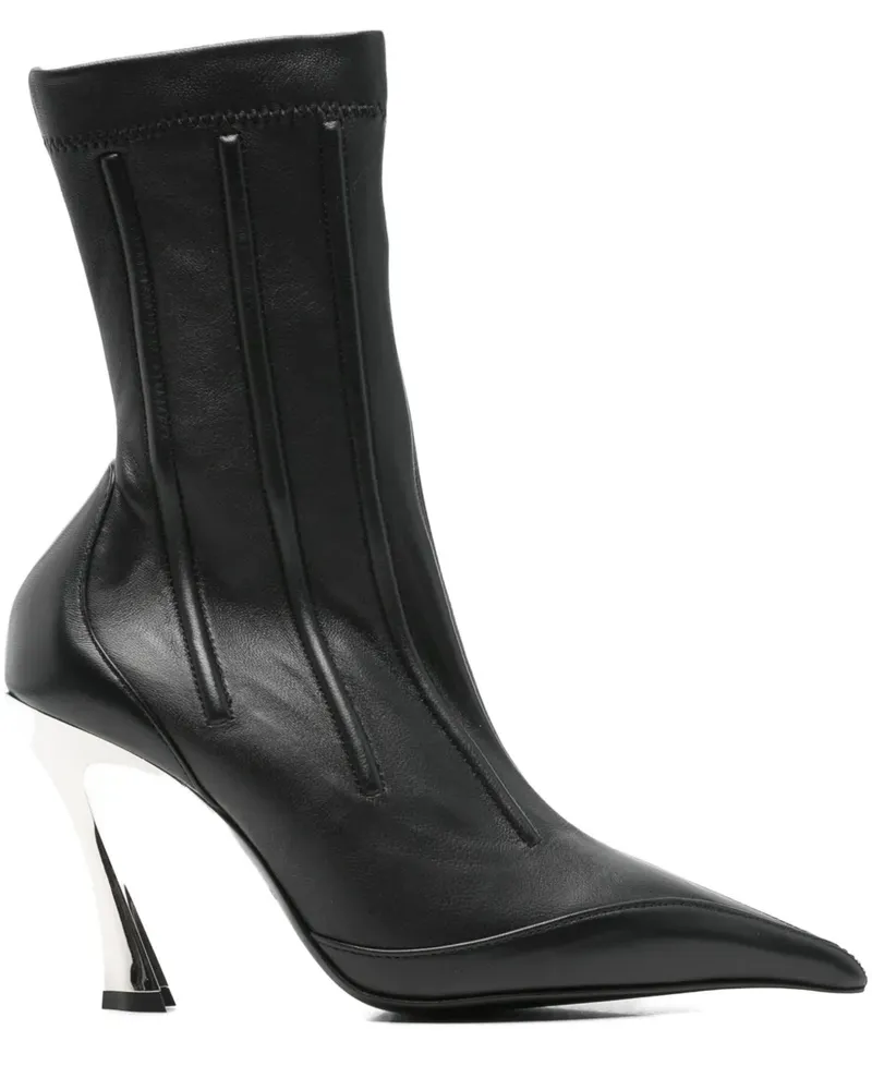 Thierry Mugler 95mm leather ankle boots - Schwarz Schwarz