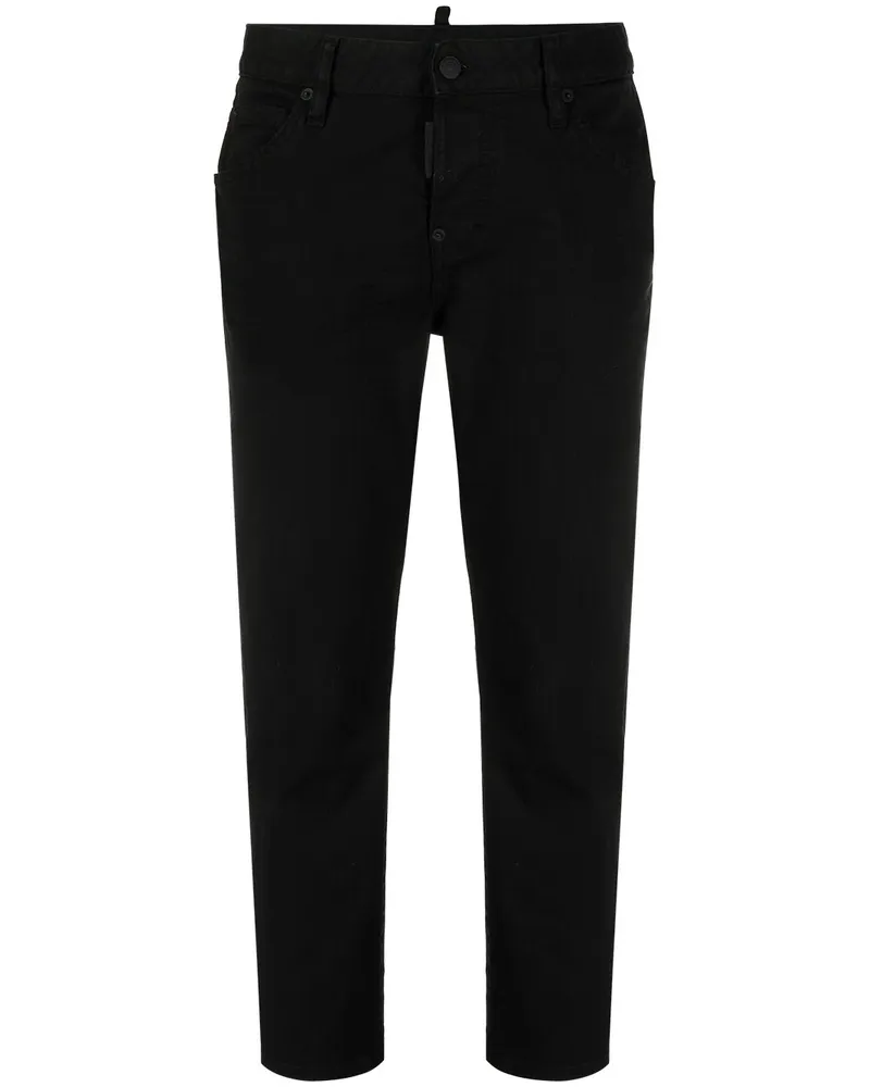 Dsquared2 Cropped-Jeans mit tiefem Bund - Schwarz Schwarz