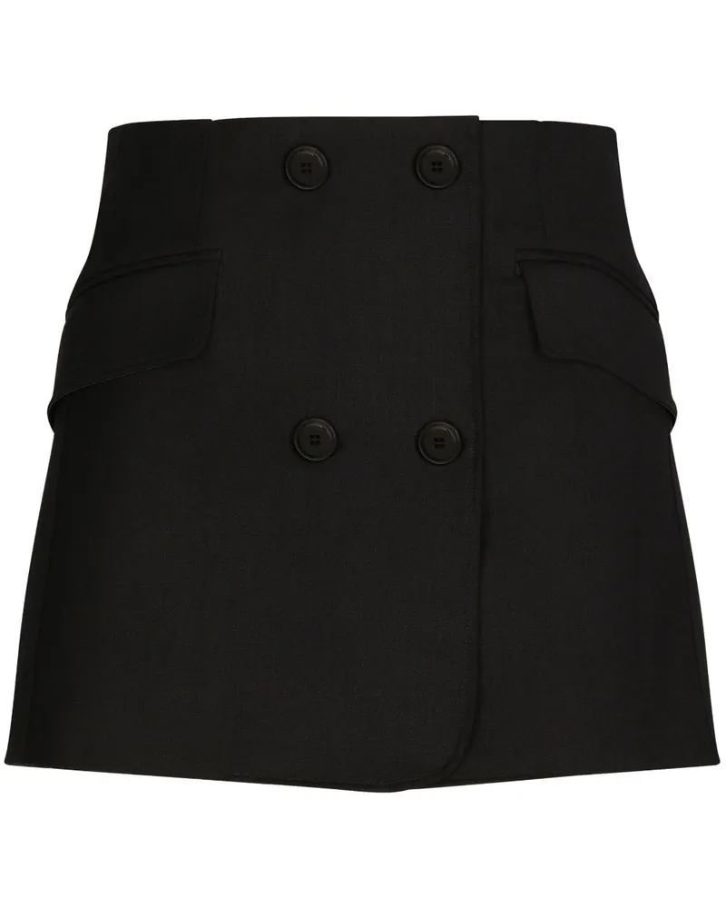 Dolce & Gabbana Minirock mit doppelter Knopfleiste - Schwarz Schwarz