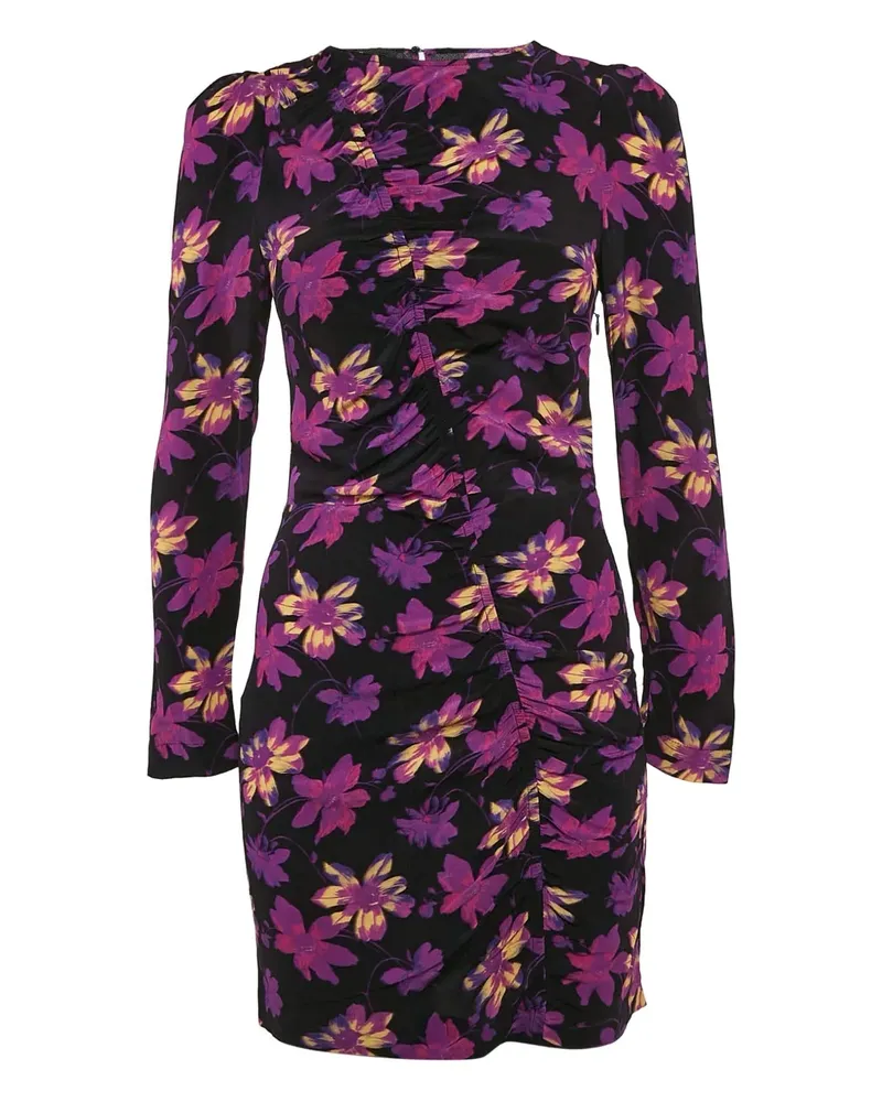 Maje Minikleid mit Blumen-Print - Schwarz Schwarz