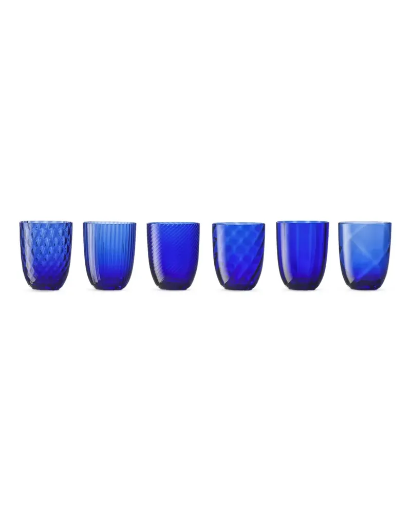 NasonMoretti Strukturierte Idra Gläser (6er-Set) - Blau Blau