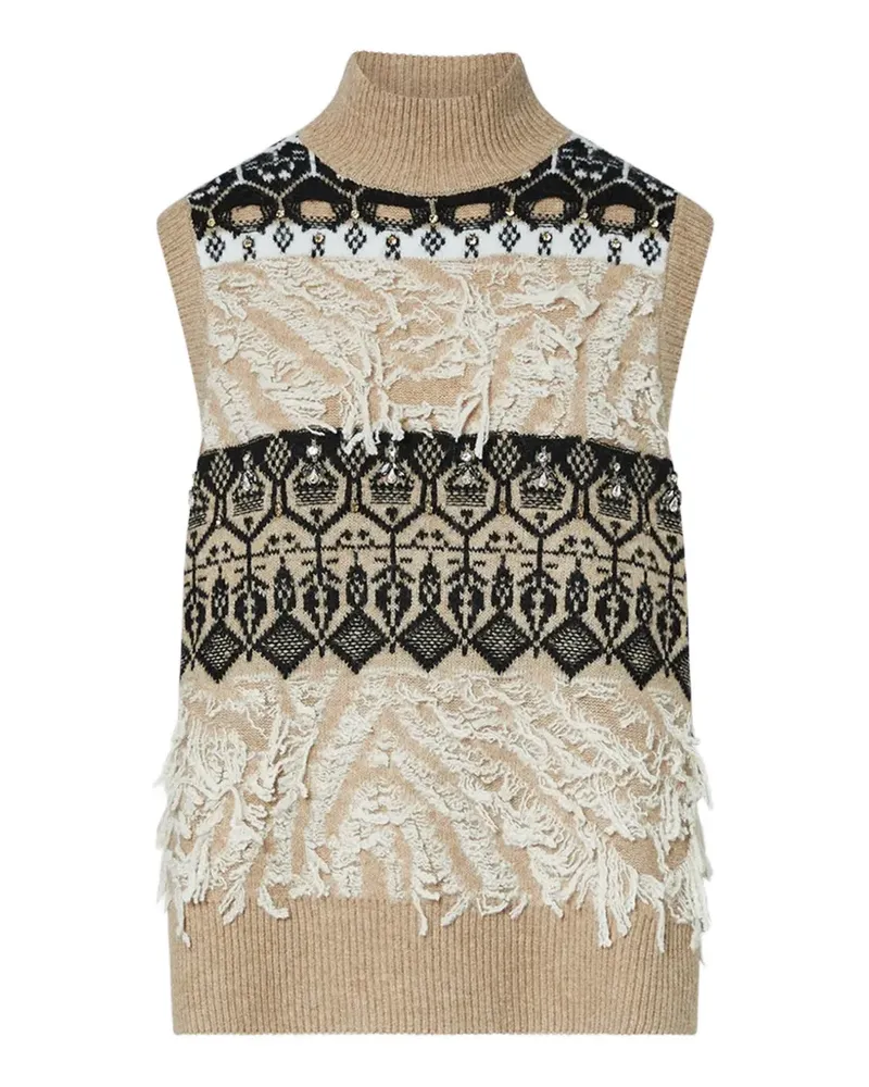 Liu Jo vest jacquard with jewel embroidery - Nude Nude