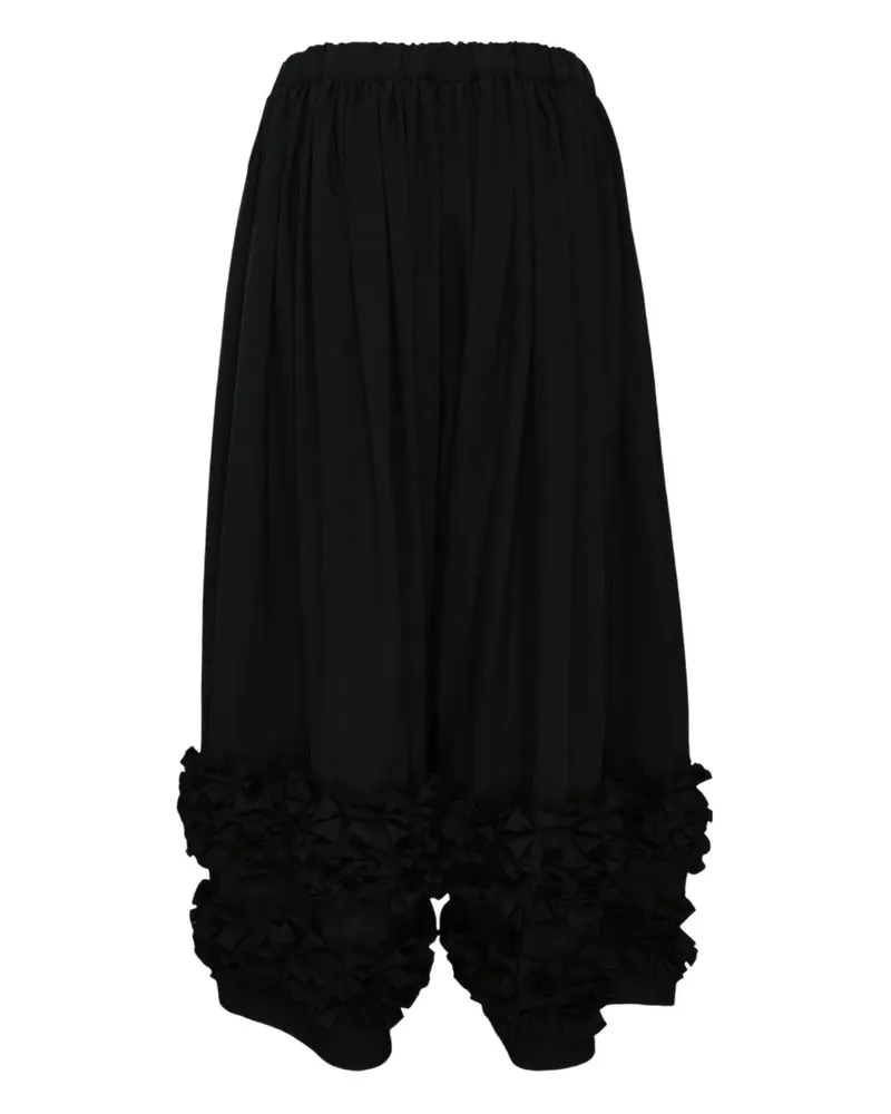 Comme des Garçons Hose mit gerüschtem Saum - Schwarz Schwarz