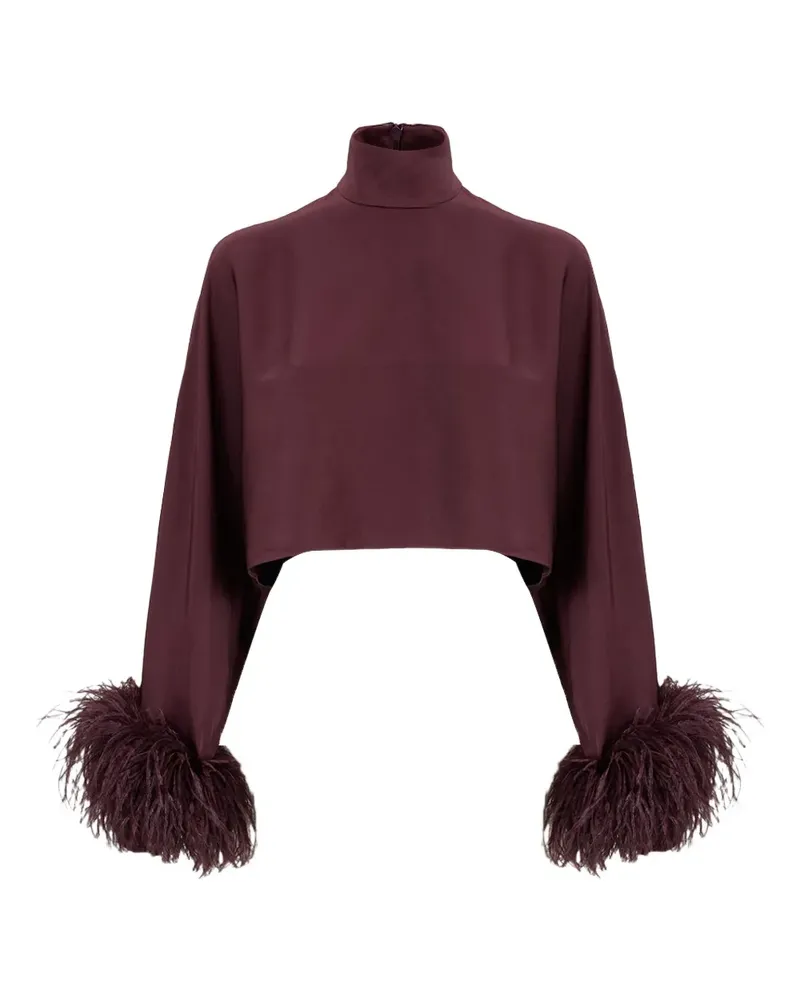 LAPOINTE Bluse mit Federn - Rot Rot