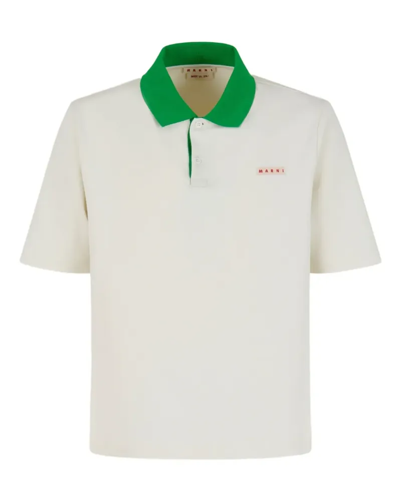 Marni Poloshirt mit Kontrastkragen - Weiß Weiß