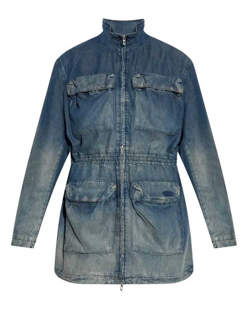 Diesel Jeansjacke mit Klappentasche - Blau Blau