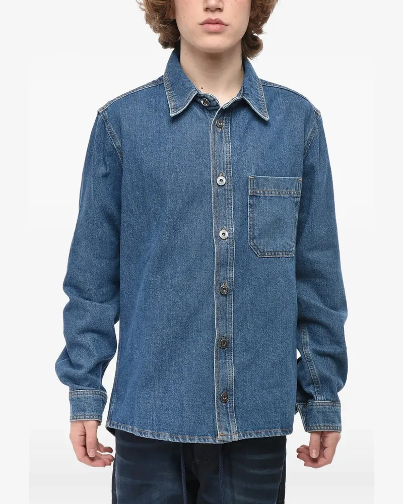 OFF-WHITE chest-pocket shirt - Blau Blau