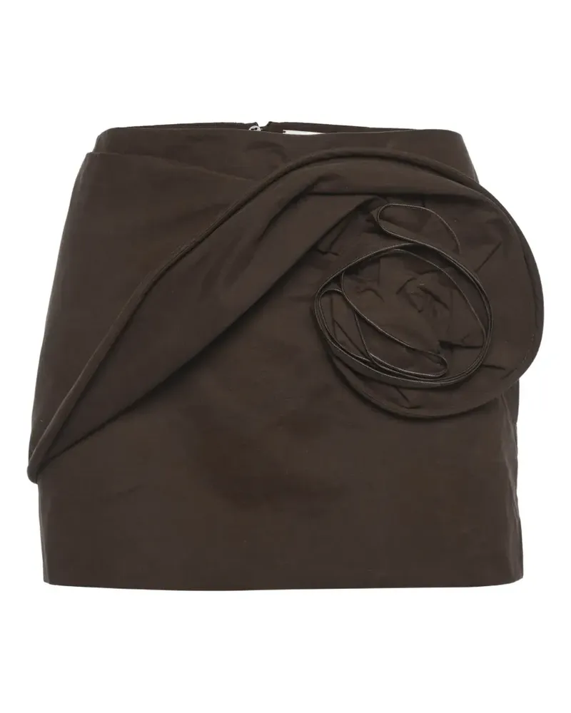 Magda Butrym floral-appliqué mini skirt - Braun Braun