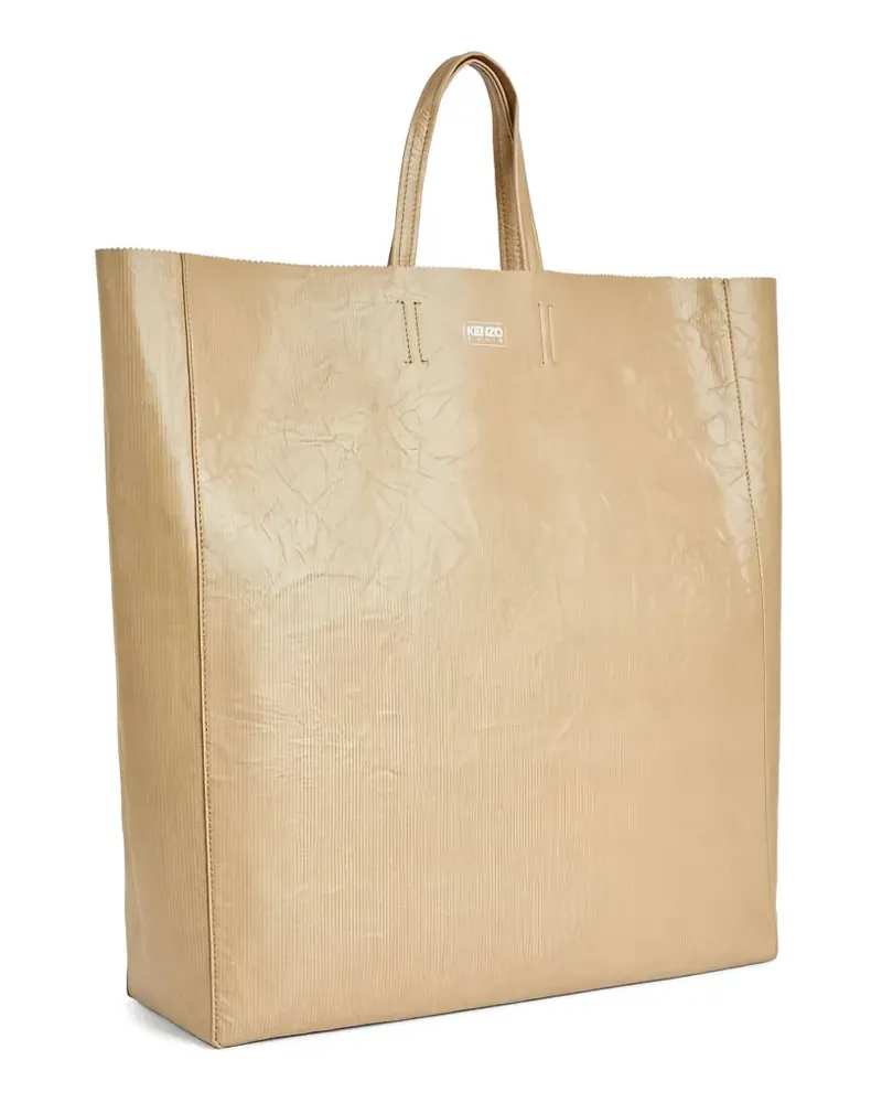 Kenzo Paper Tote Bag aus Leder - Nude Nude