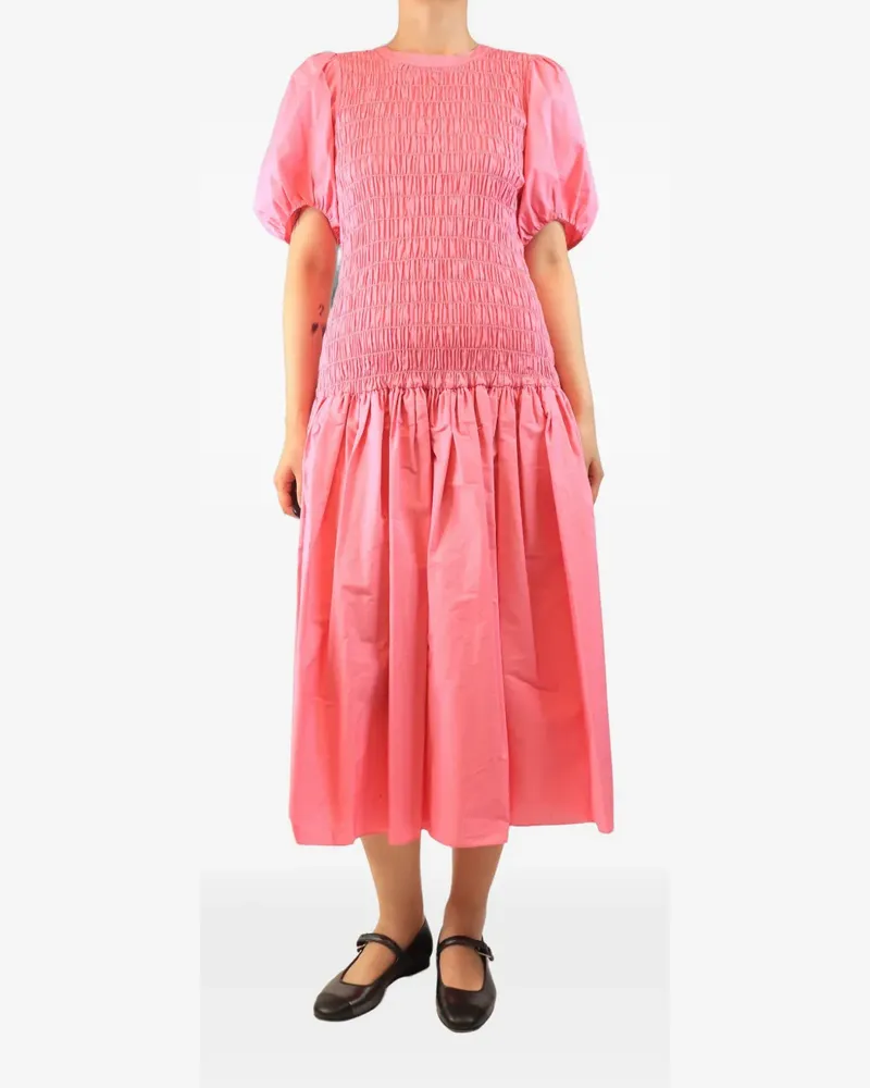 Derek Lam shirred puff-sleeve midi dress - Rosa Rosa
