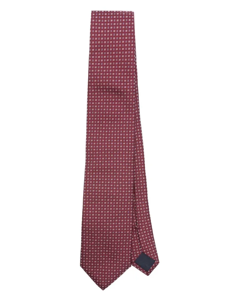 Corneliani Krawatte mit Jacquardmuster - Rot Rot