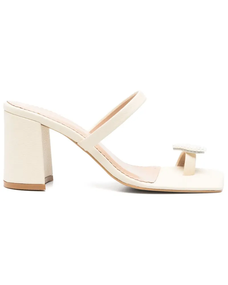 Vanina Reine de Coeur Mules 70mm - Nude Nude