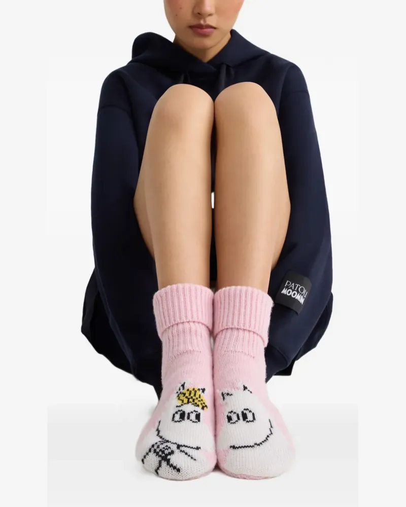 Patou x Moomin kniited socks - Rosa Rosa