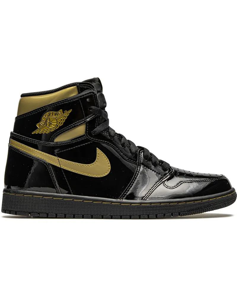 Jordan Air  1 High Black Metallic Gold' Sneakers - Schwarz Schwarz