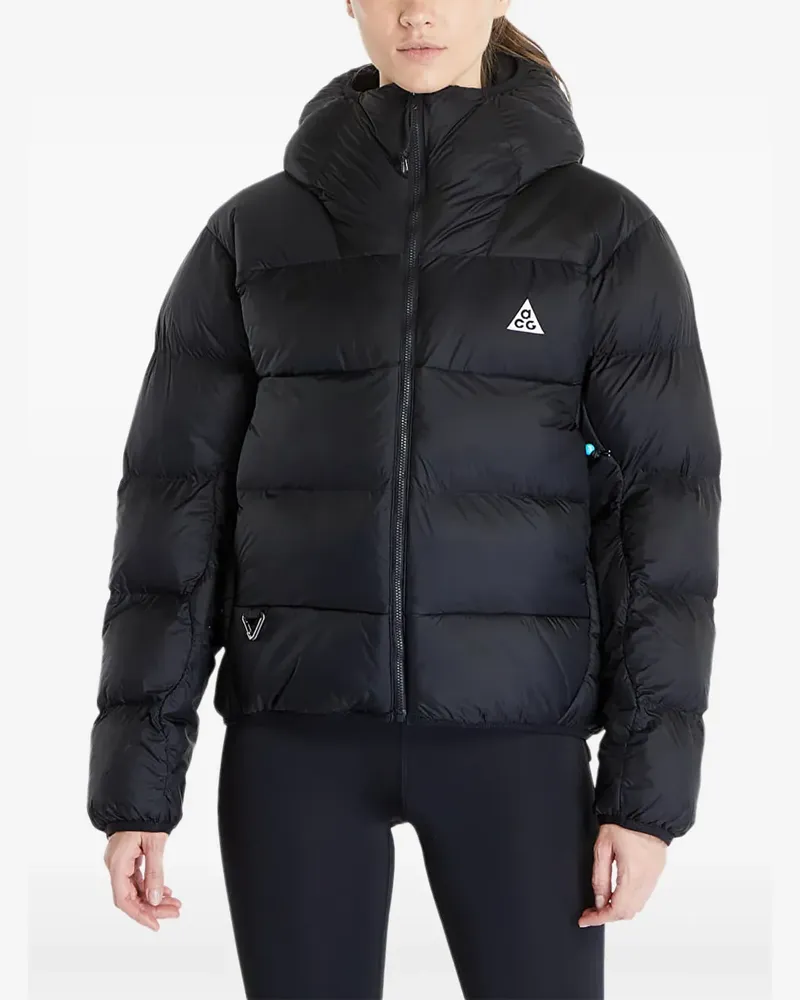 Nike Gefütterte Kapuzenjacke - Schwarz Schwarz