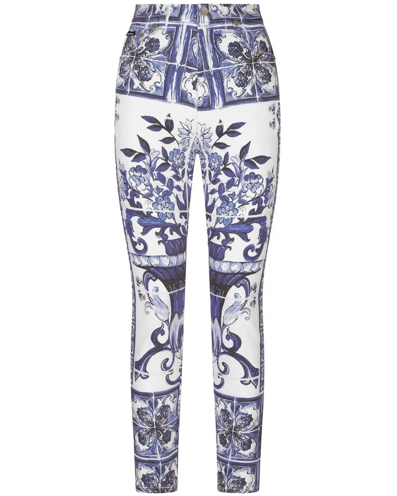 Dolce & Gabbana Grace Skinny-Jeans mit Majolica-Print - Blau Blau
