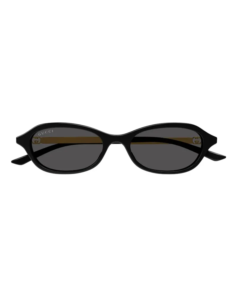 Gucci Kristallverzierte Sonnenbrille mit GG - Schwarz Schwarz