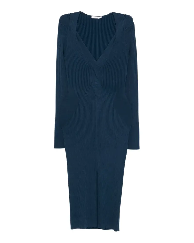 Patrizia Pepe crossover knit midi dress - Blau Blau