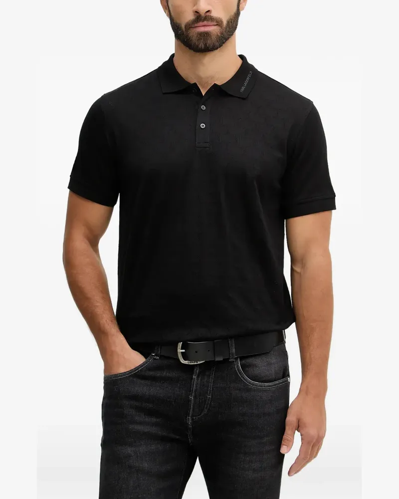 Karl Lagerfeld Poloshirt mit Logo-Kragen - Schwarz Schwarz