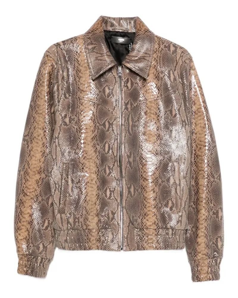 Amiri zip-up leather jacket - Nude Nude