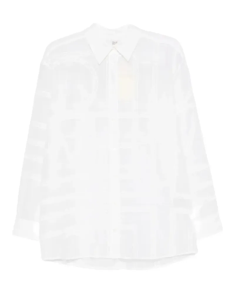Totême geometric-pattern shirt - Weiß Weiß