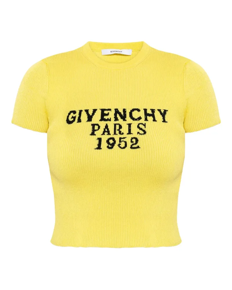 Givenchy Geripptes Top mit Logo - Gelb Gelb