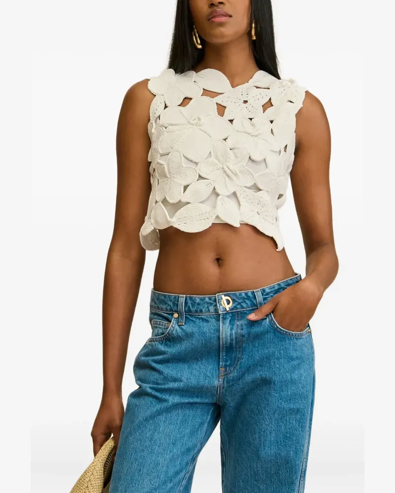Cult Gaia Harrington Top mit Blumenspitze - Weiß Weiß
