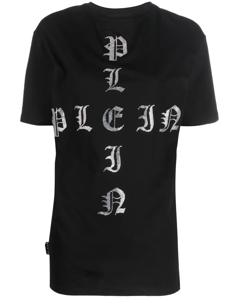 Philipp Plein Gothic Plein T-Shirt mit Kristallen - Schwarz Schwarz