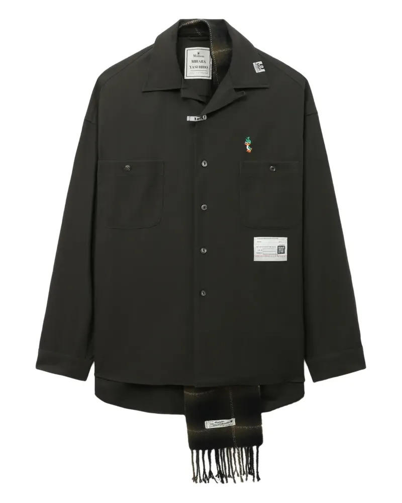 MIHARAYASUHIRO scarf-detail shirt - Schwarz Schwarz