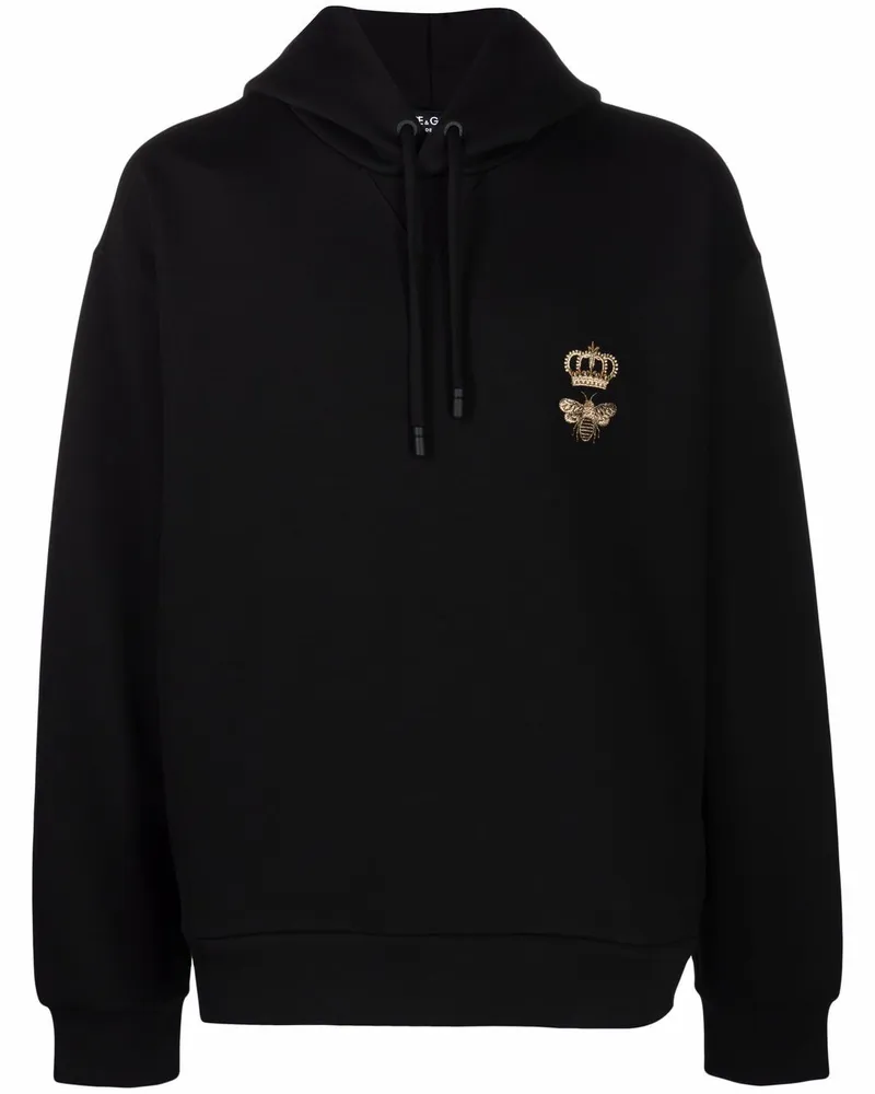 Dolce & Gabbana Hoodie mit Biene und Krone - Schwarz Schwarz
