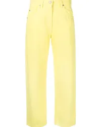 MSGM Gerade Cropped-Jeans Gelb