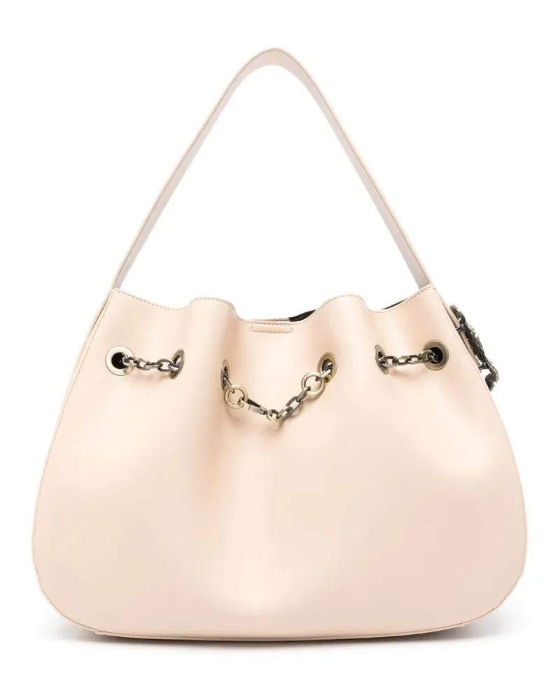 Just Cavalli Schultertasche mit Schlangendetail Nude