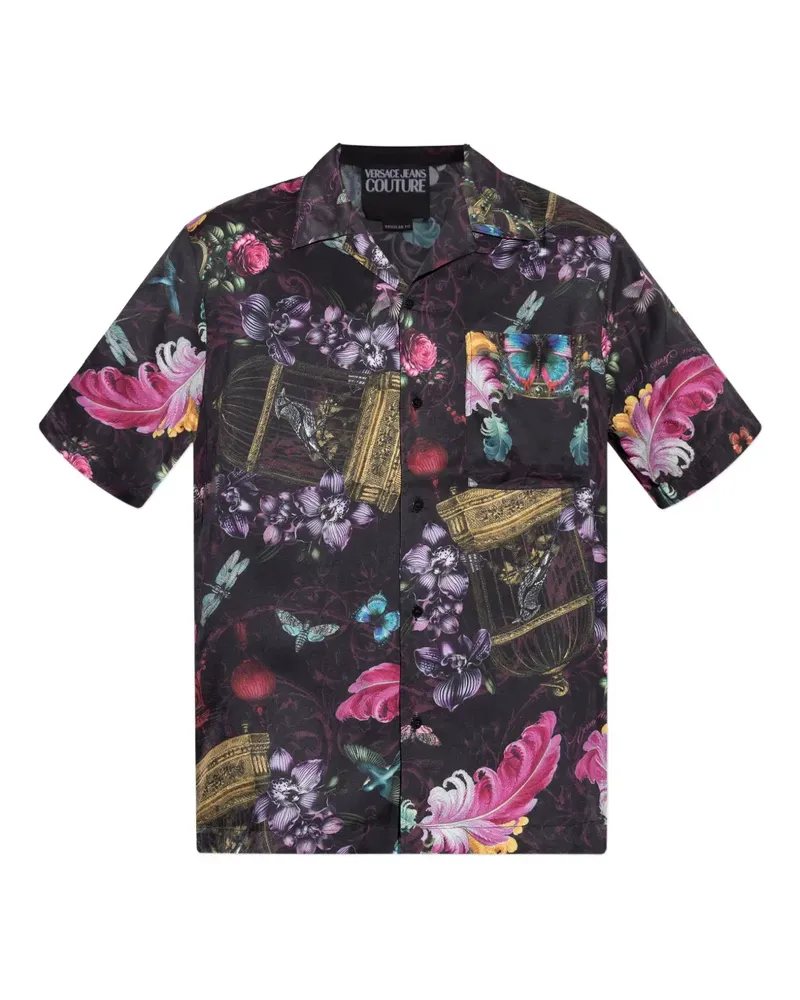 Versace Jeans Hemd mit Blumen-Print - Schwarz Schwarz