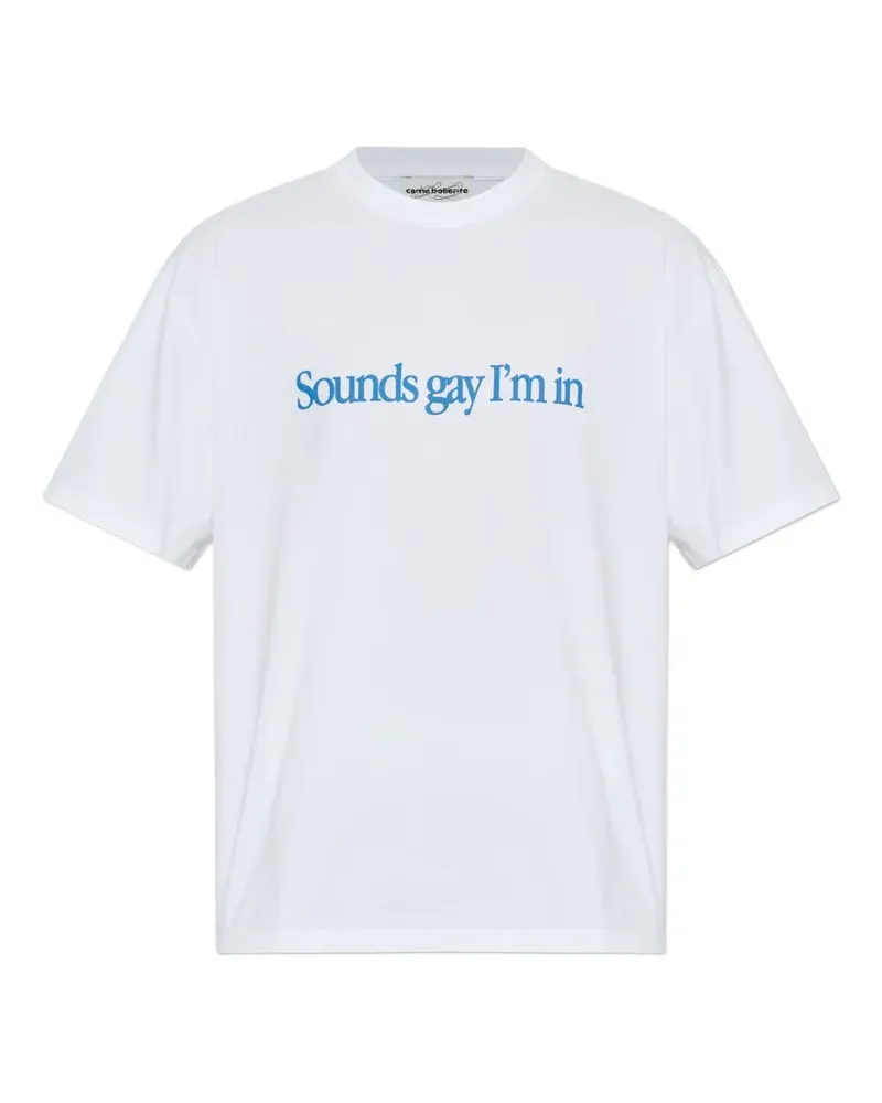 Carne Bollente T-Shirt mit Simply Sounds Gay-Print - Weiß Weiß