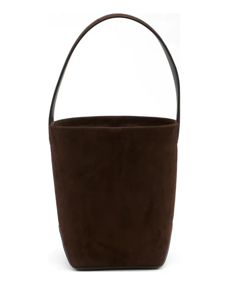 The Row geometric leather small tote - Braun Braun