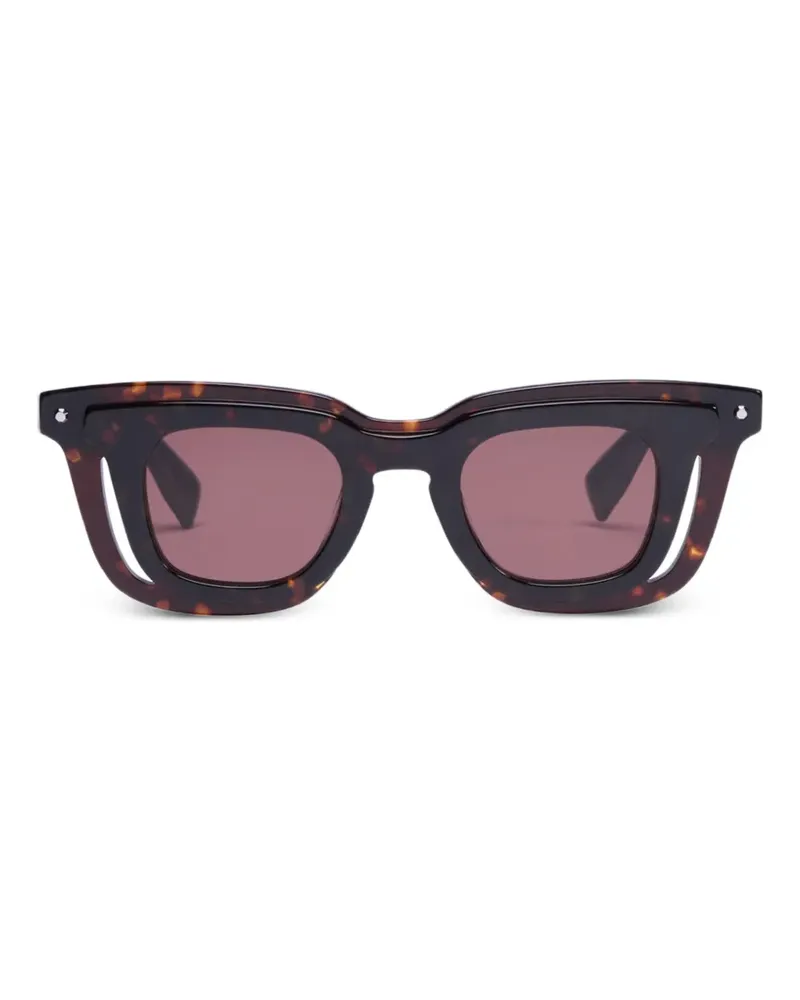 Viktor & Rolf Eckige Sonnenbrille im Layering-Look - Braun Braun