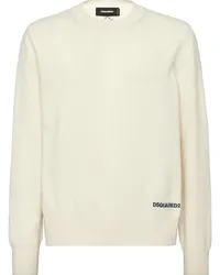 Dsquared2 Strickpullover mit Logo-Print Weiß