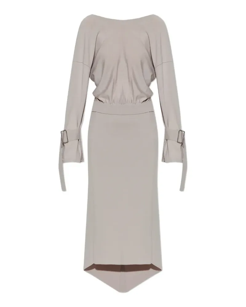 Lanvin buckled-cuff self-tie maxi dress - Grau Grau