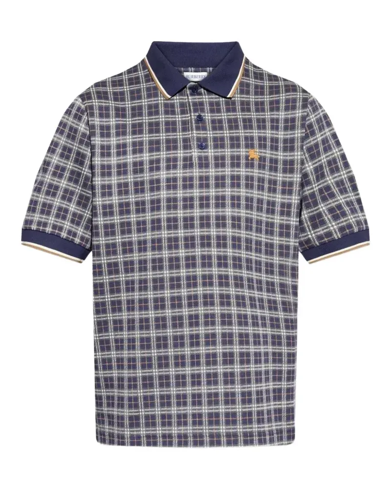Burberry check short-sleeve polo shirt - Blau Blau