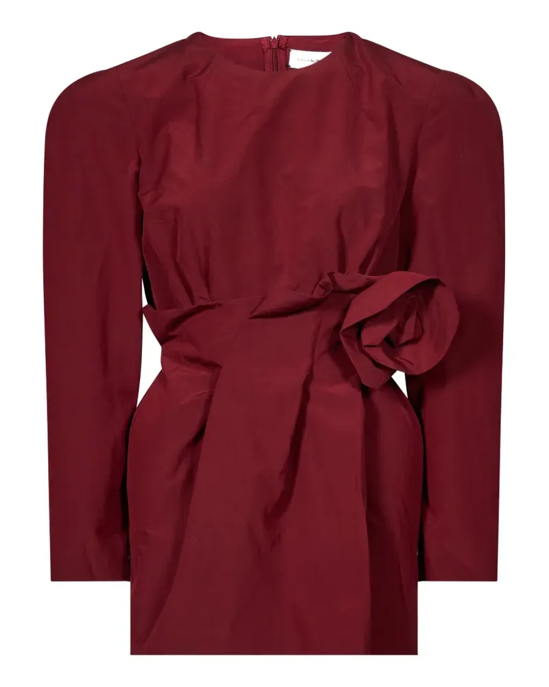 Magda Butrym floral-applique long-sleeve mini dress - Rot Rot