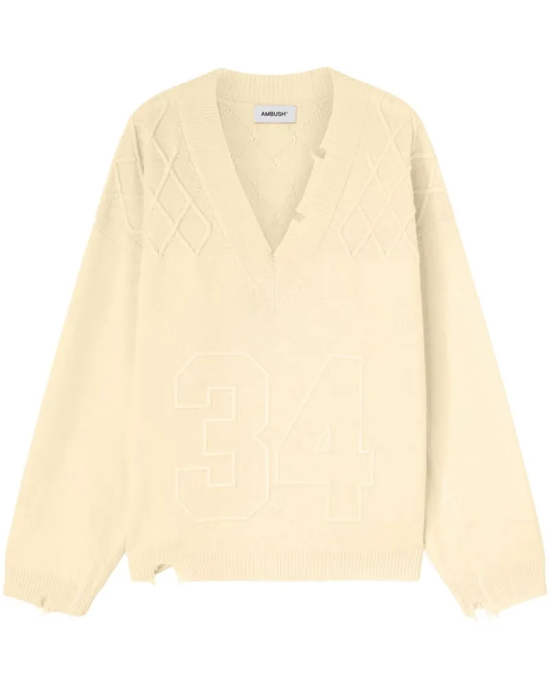 AMBUSH Pullover mit aufgestickten Nummern - Nude Nude