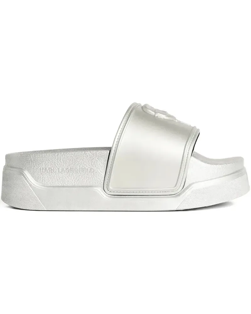 Karl Lagerfeld Pantoletten mit Logo-Prägung - Silber Silber