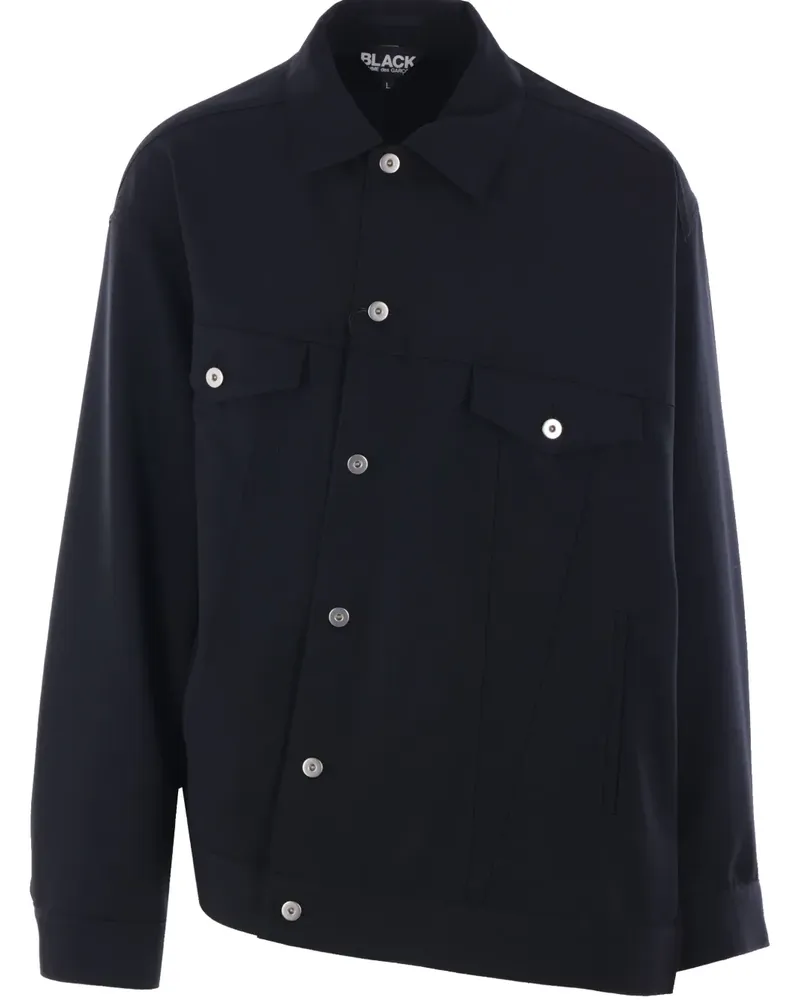 Comme des Garçons Asymmetrische Gabardine-Jacke - Schwarz Schwarz