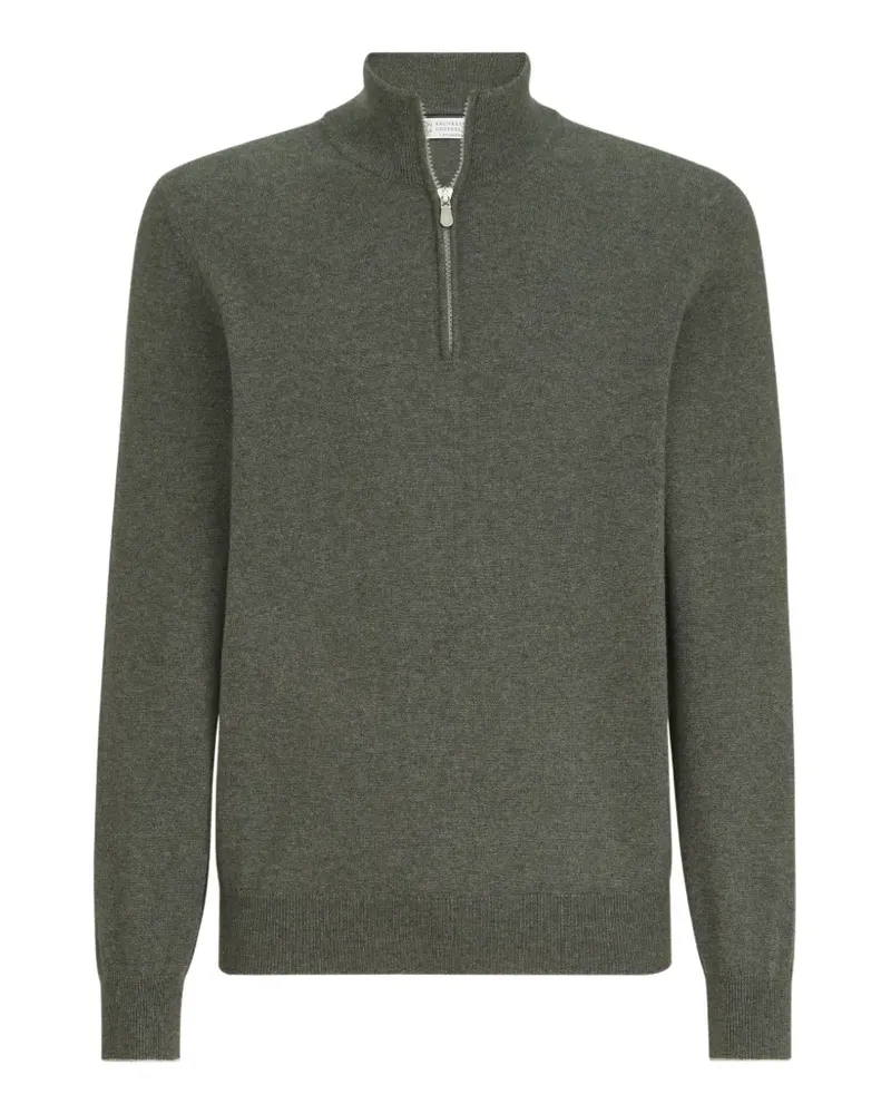 Brunello Cucinelli cashmere sweater with half-zip - Grau Grau
