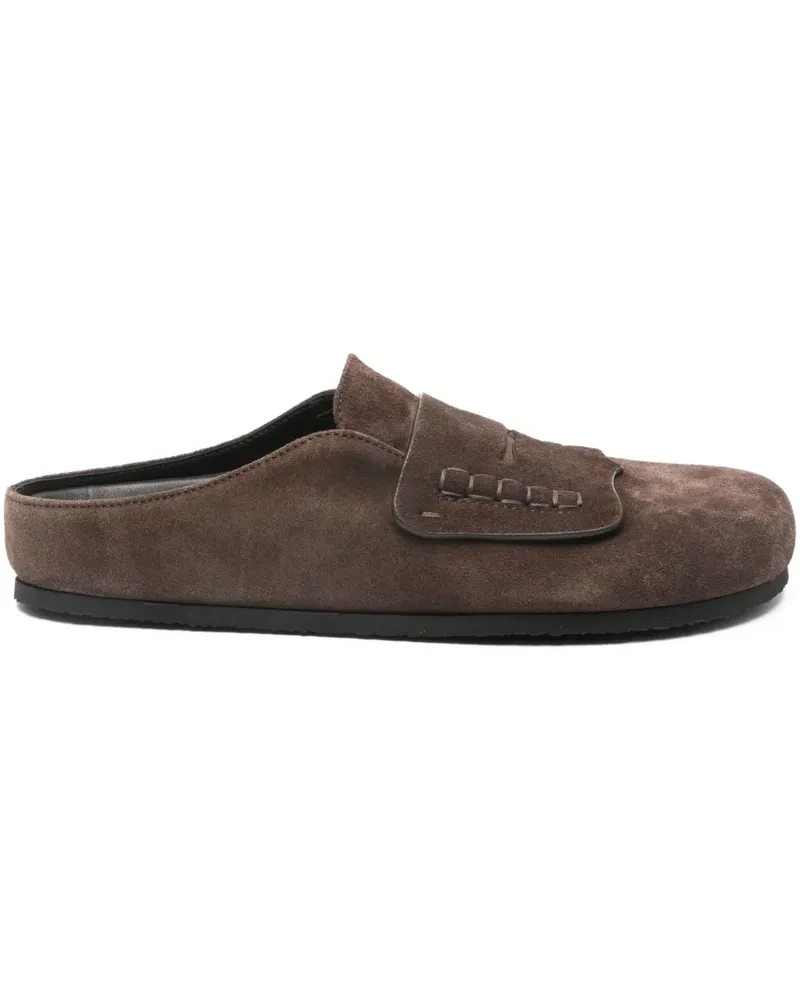 Jacquemus fringed suede mules - Braun Braun
