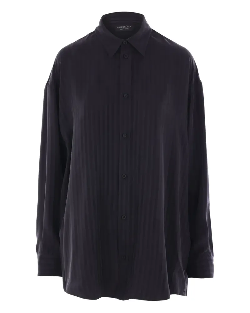 Balenciaga Gestreiftes Hemd - Schwarz Schwarz