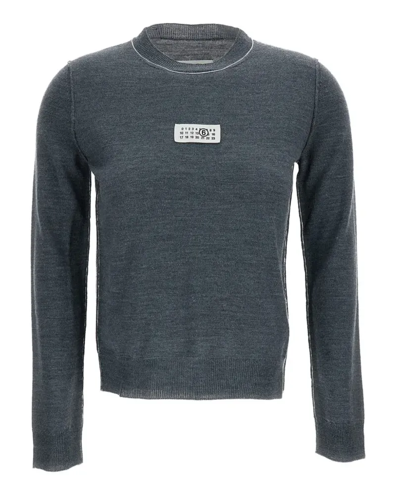 Maison Margiela Pullover mit Logo-Patch - Grau Grau