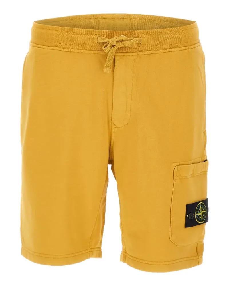 Stone Island Kordelzug-Shorts mit Patch-Detail - Gelb Gelb