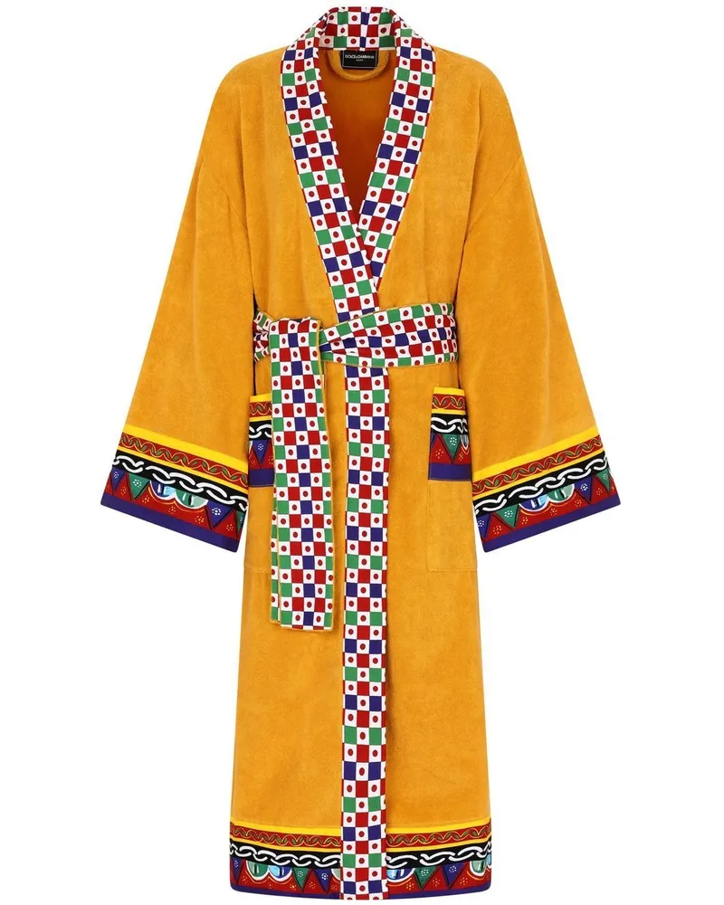 Dolce & Gabbana Bademantel aus Frottee - Gelb Gelb