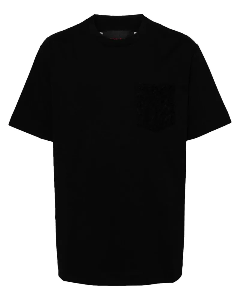 Simone Rocha T-Shirt mit Spitzeneinsatz - Schwarz Schwarz